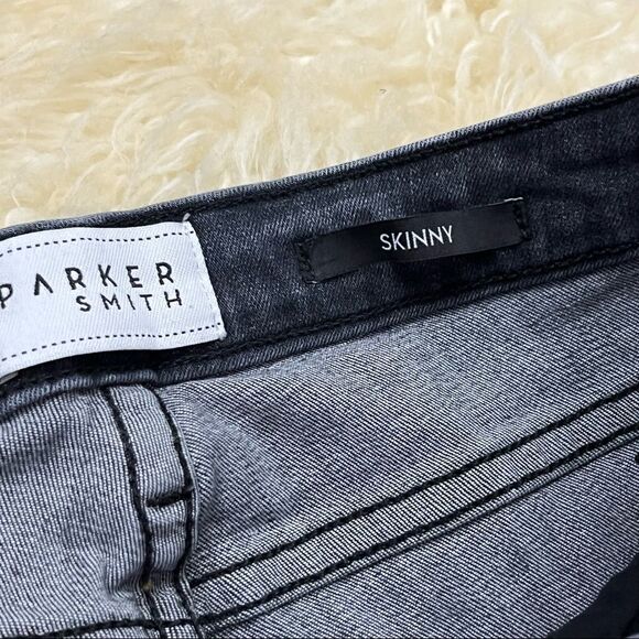 Parker Smith Faded Black High Rise Stretch Skinny Jeans Raw Hem 28 - Picture 7 of 7